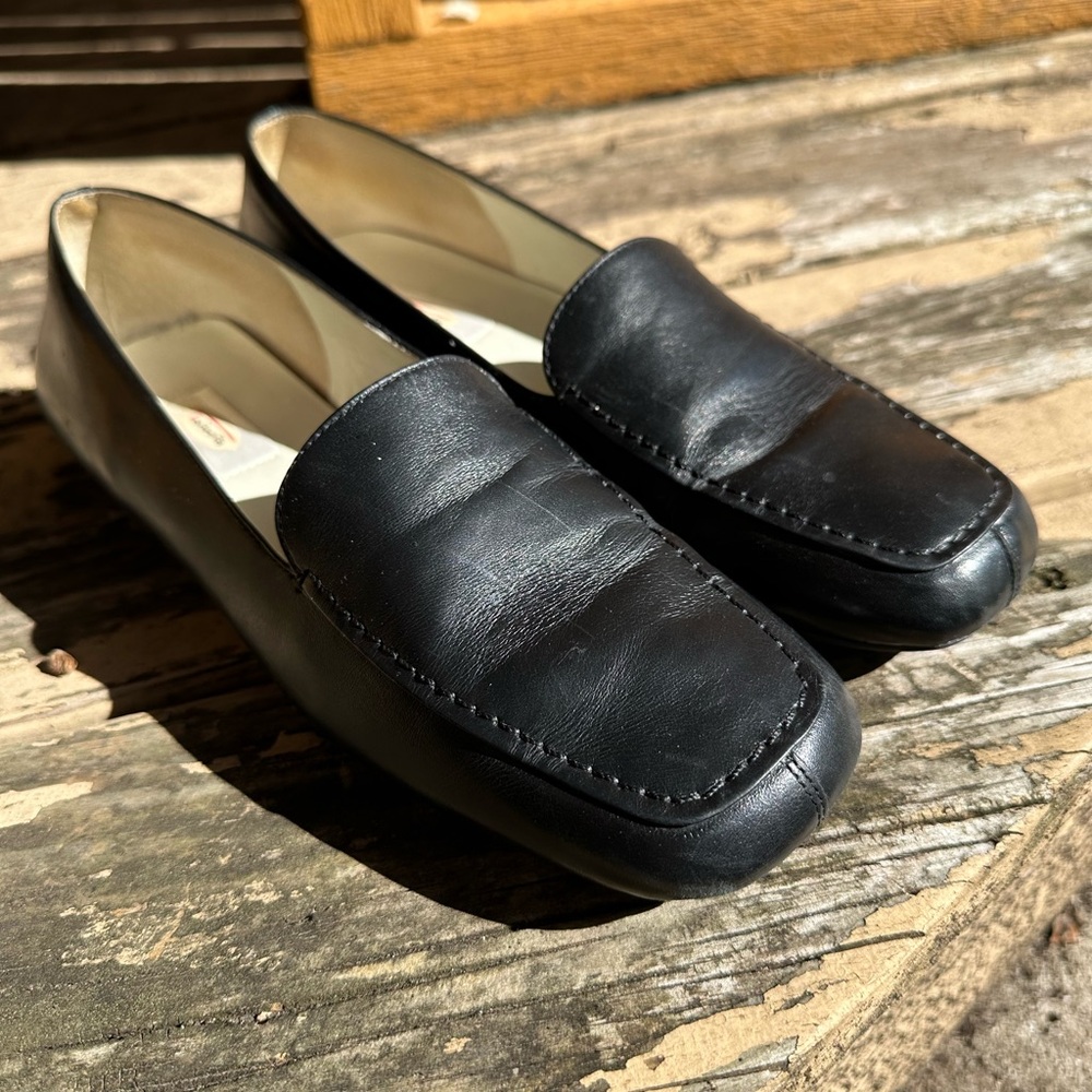 Talbot’s black leather slip-on flat size 7.5B